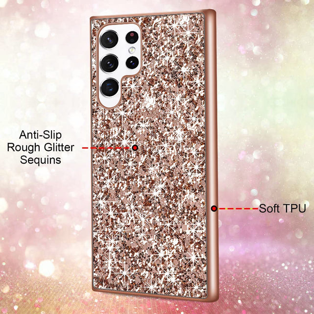 Redpepper Galaxy S22 Ultra Cover Glitter Slim Antiurto