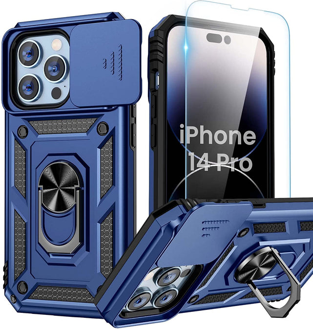 Redpepper iPhone 14 Pro Cover con Coprilente e Anello Stand