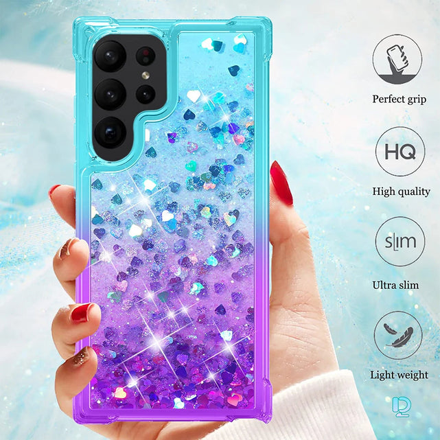 Redpepper Galaxy S23 Ultra Cover Glitter Liquida Sabbie Mobili