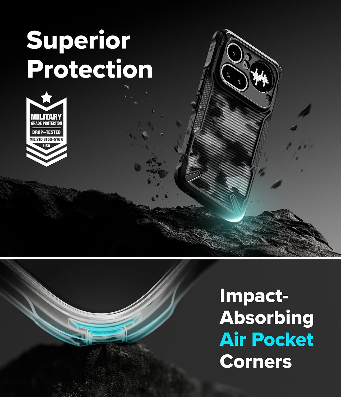 Ringke Fusion-X Cover Nothing Phone (4a) Pro Camo Black