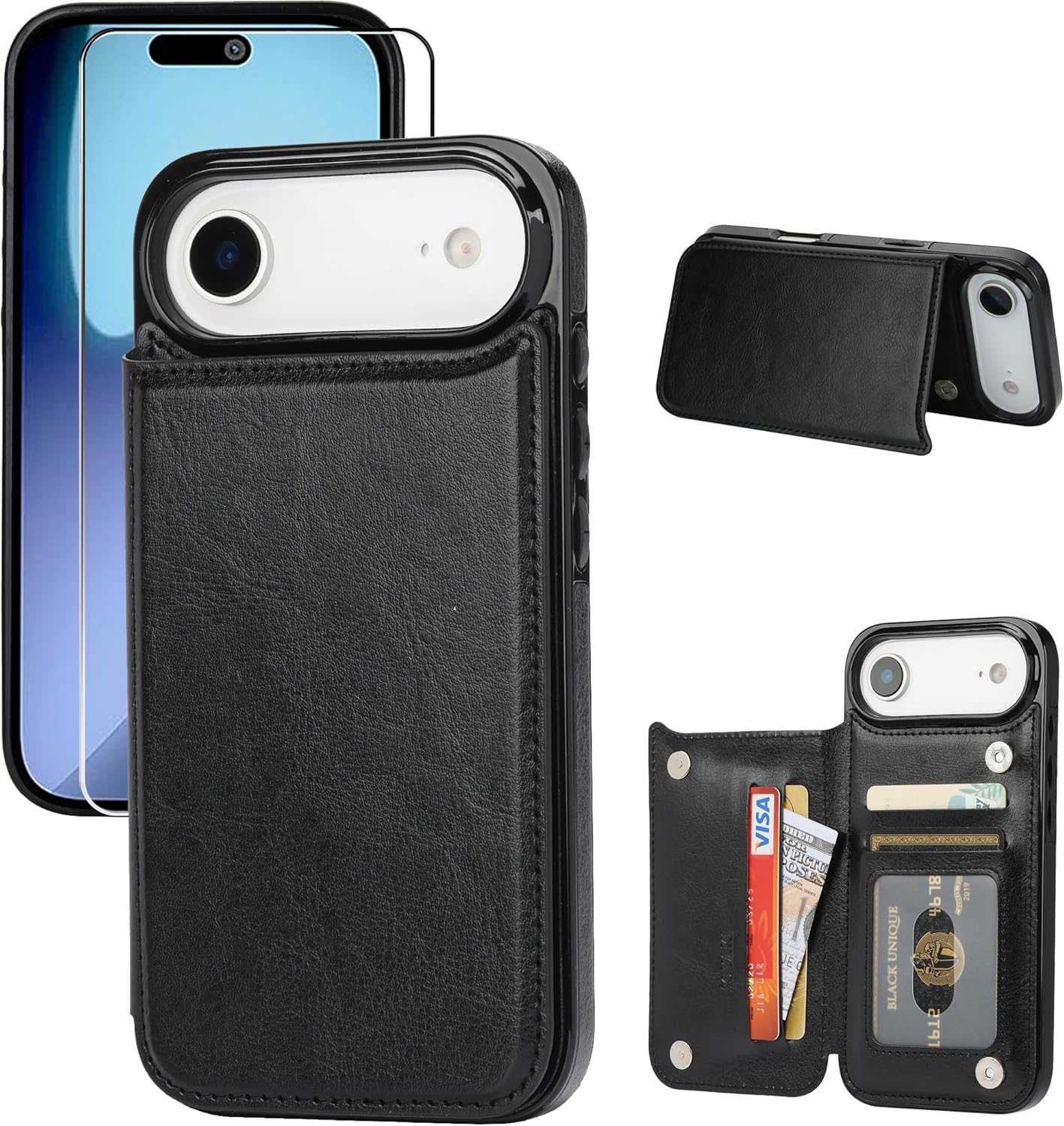 Redpepper iPhone 17 Air Custodia Pelle con Stand e Porta Carte