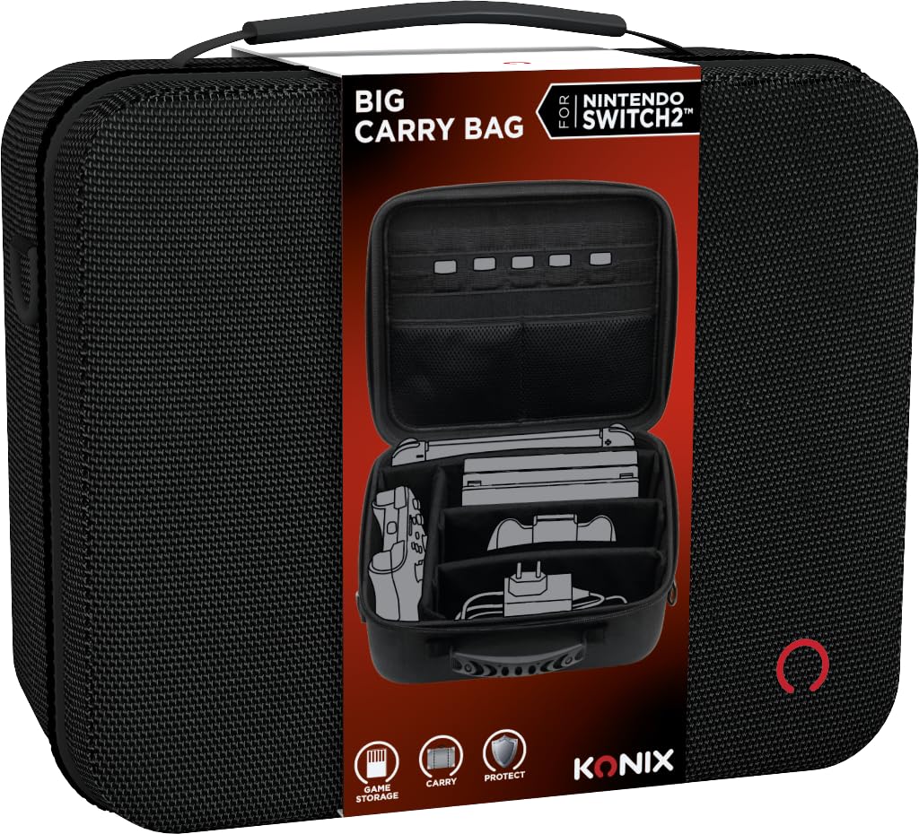 Konix Bags Carry Case Custodia Switch 2 Nero 14 Slot