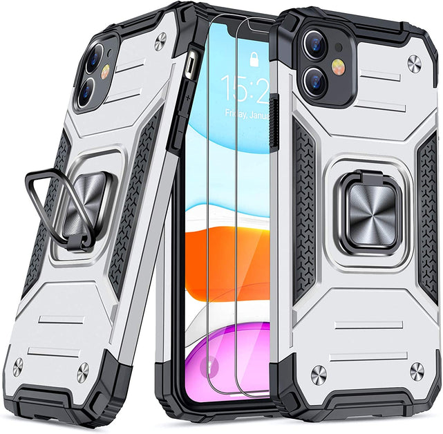 Redpepper Apple Cases Cover iPhone 11 Nero Anello Stand Militare