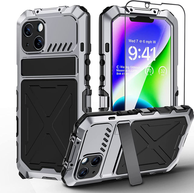 Redpepper iPhone 14 Pro Cover Rugged Metallo Kickstand