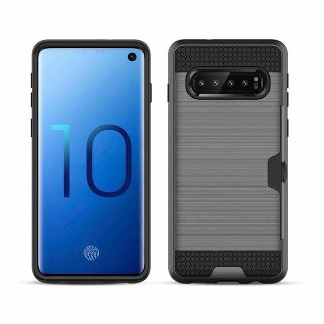 Redpepper Galaxy S10 Cover Slim Nera con Porta Carte