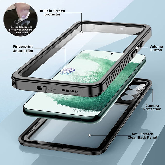 Redpepper Galaxy S22 Plus Cover Impermeabile IP68 Trasparente