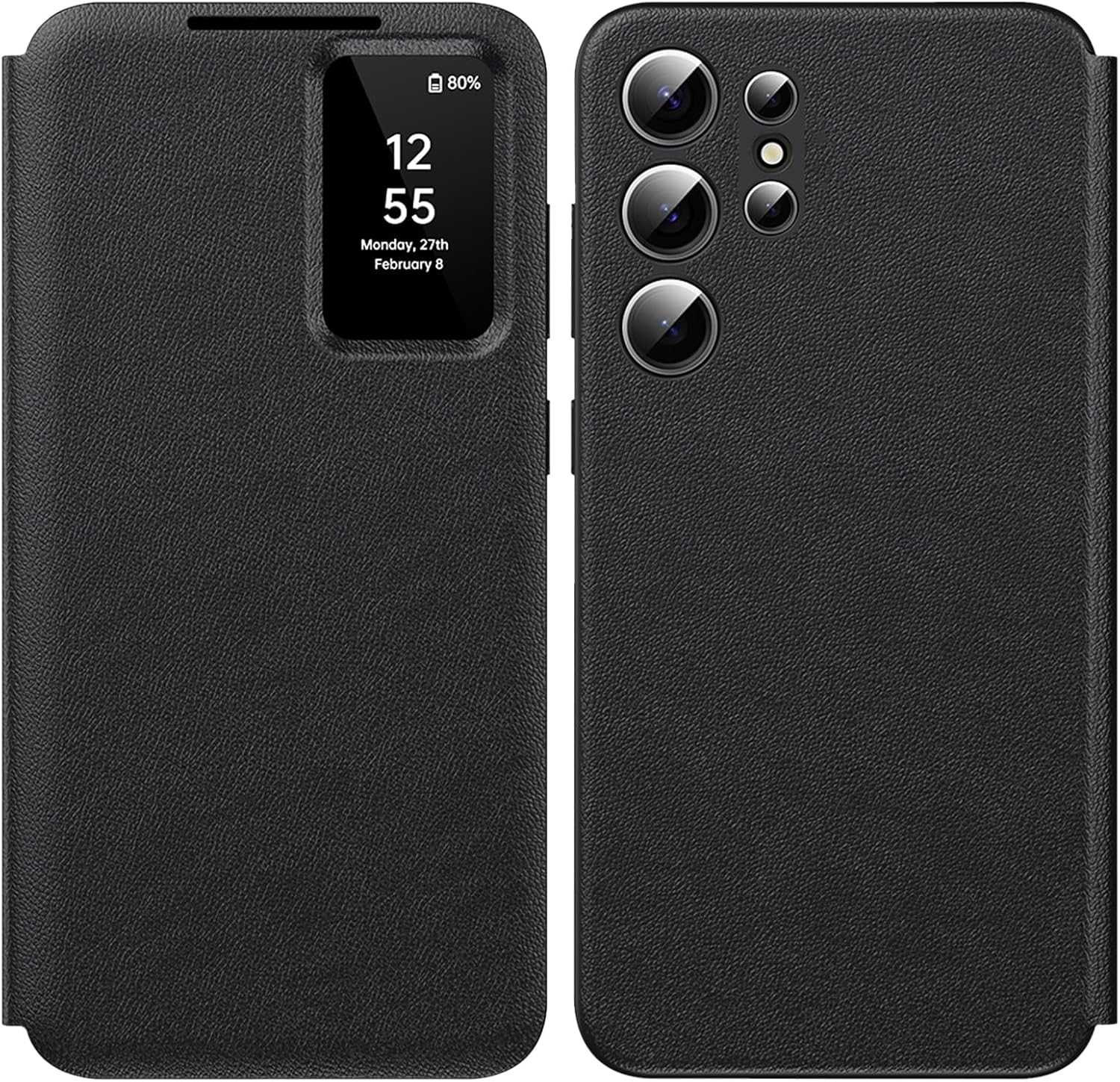 Redpepper Galaxy S26 Ultra cover flip S-View nera pelle