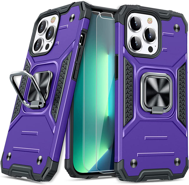 Redpepper iPhone 13 Pro Custodia Bumper con Anello e Vetro
