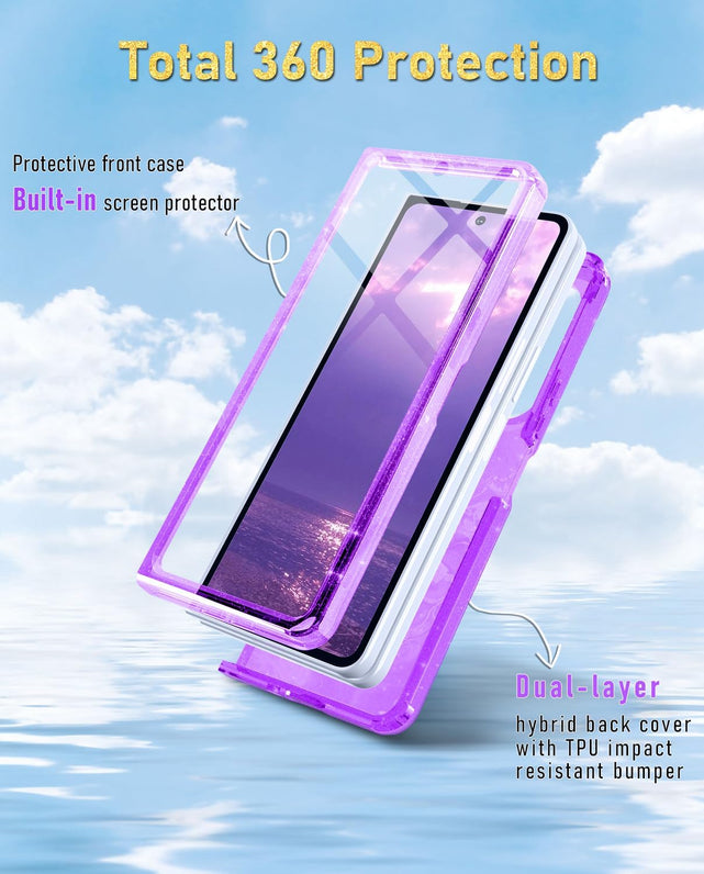 Redpepper Z Fold 5 Cover Marmo Viola 7,6" con Anello