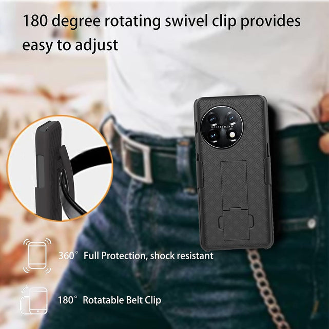 Redpepper OnePlus 11 Cover Nera Holster Clip Pellicola Vetro