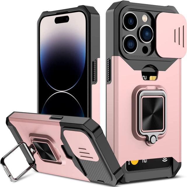 Redpepper iPhone 14 Pro Cover Magnetica con Anello Nera