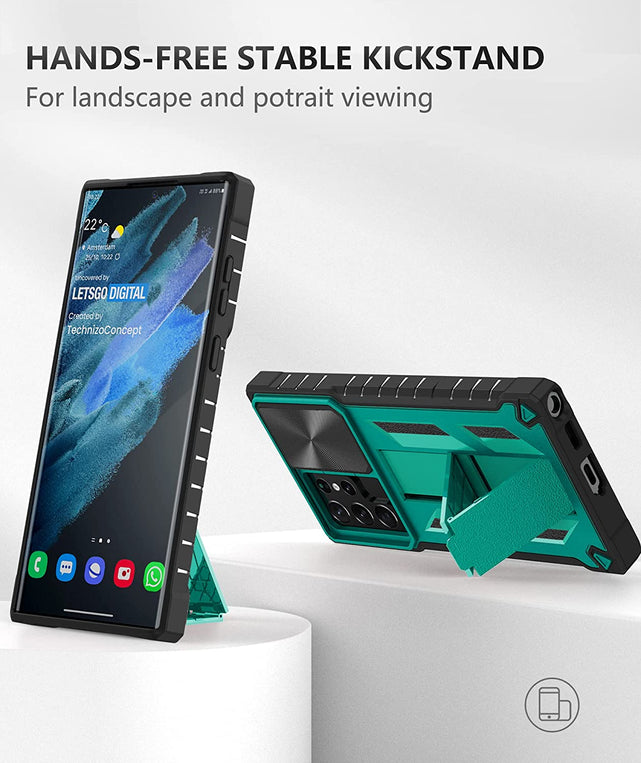 Redpepper Galaxy S22 Ultra Custodia Antiurto con Stand e Slide Camera