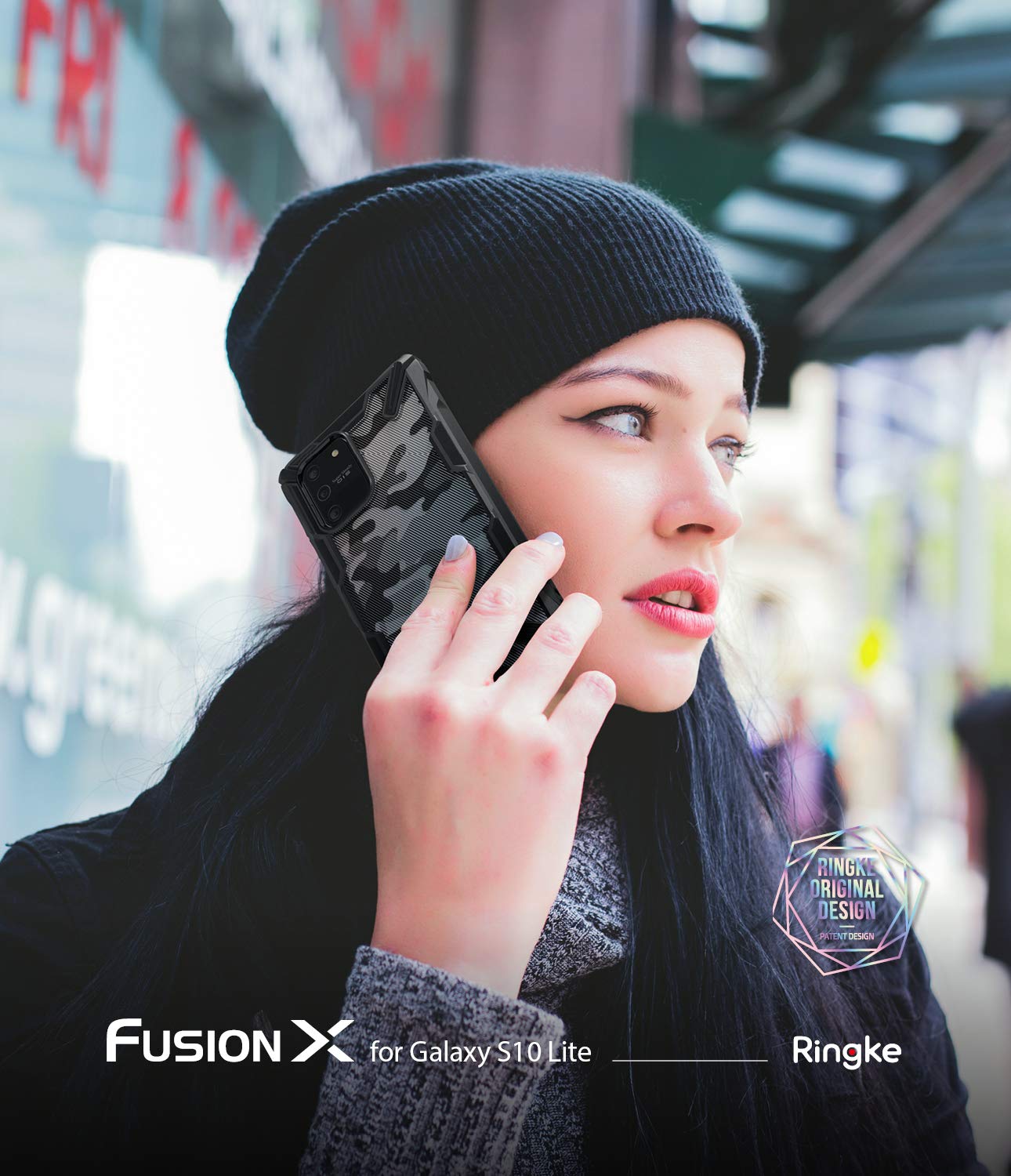 Ringke Fusion-X Cover Galaxy S10 Lite Camo Black antiurto