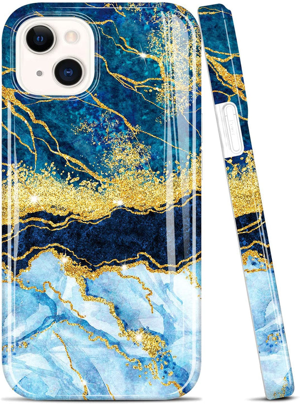 Redpepper iPhone 13 Mini Cover Marmo Glitter Oro Slim