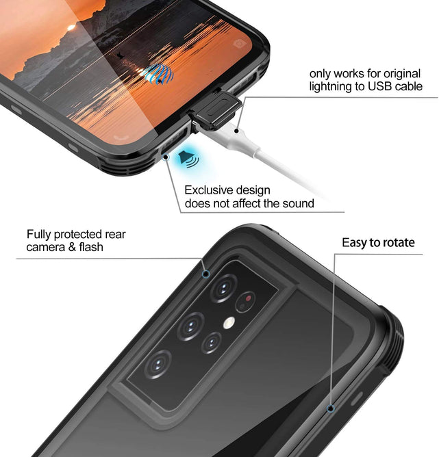 Redpepper Galaxy S21 Ultra Custodia Impermeabile IP68 con Vetro