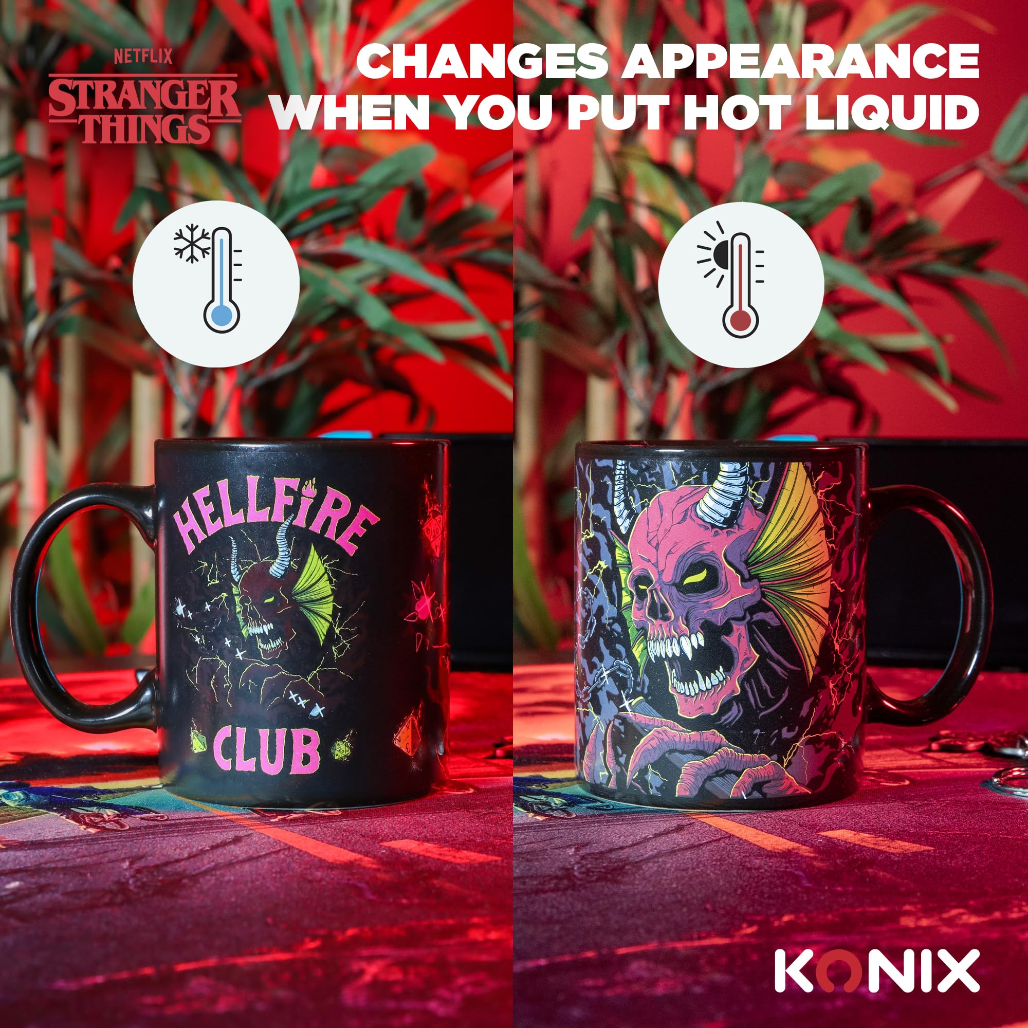 Konix Licensed merchandise Hellfire Club tazza 320 ml termoreattiva nera