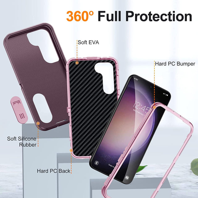 Redpepper Galaxy S23 Cover Antiurto con Cavalletto Nero