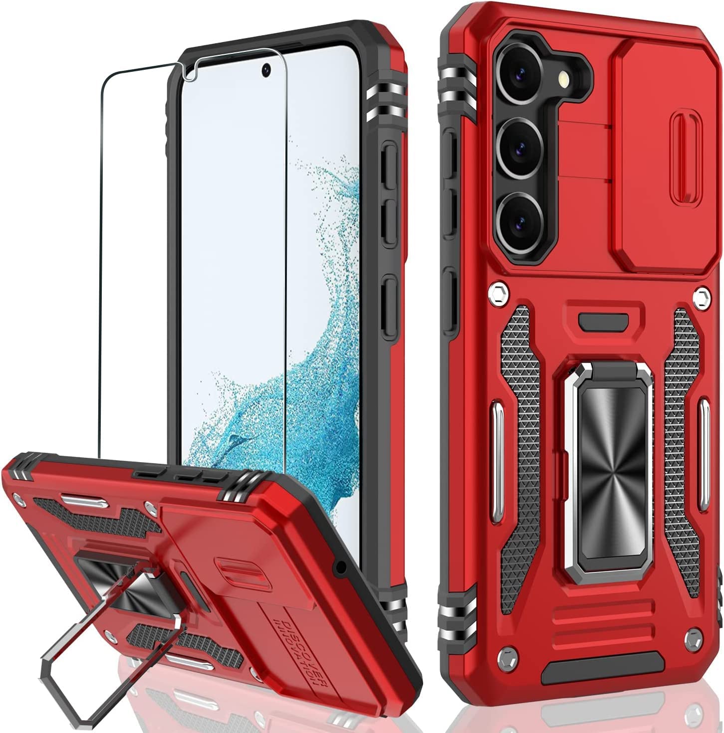 Redpepper Galaxy Cases Galaxy S23 Plus custodia anello blu antiurto