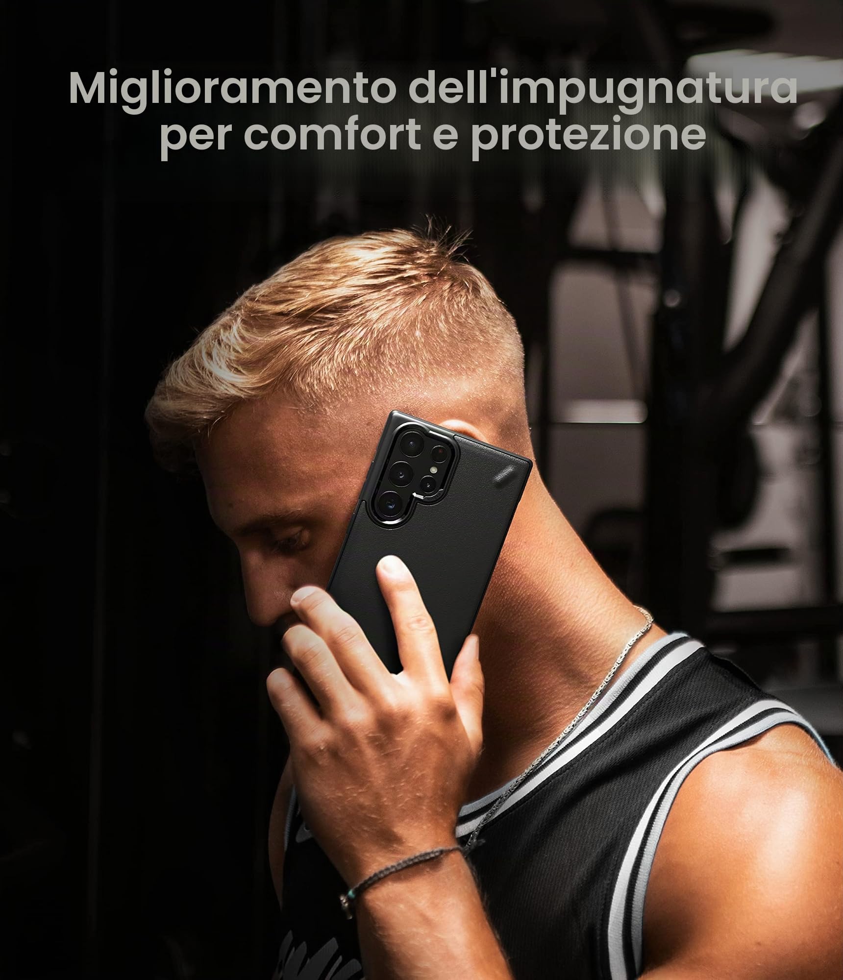 Ringke Onyx Cover Galaxy S22 Ultra Black Antiscivolo