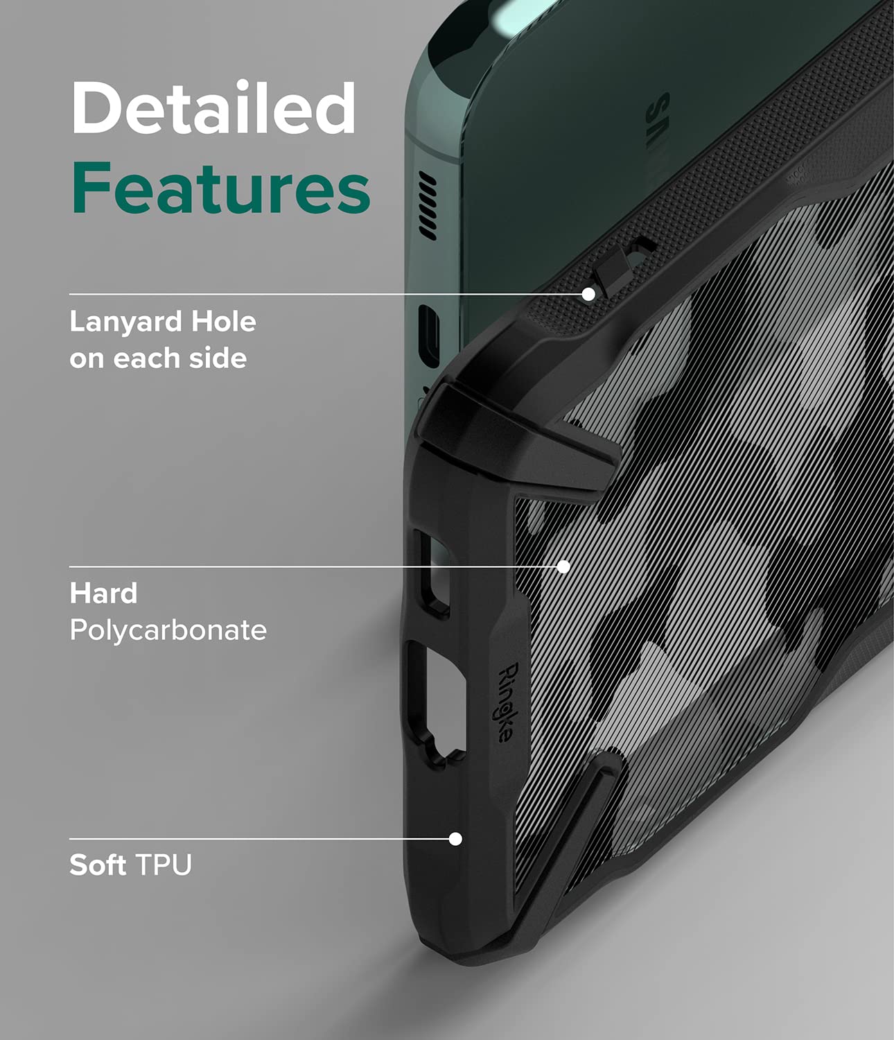 Ringke Fusion X Cover S22 Plus 5G Camo Black Mimetica