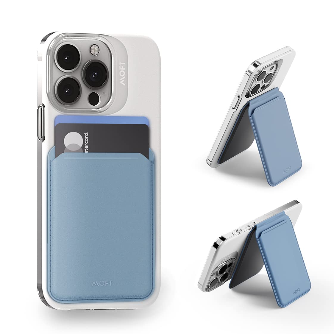 MOFT Snap portafoglio MagSafe blu ventoso pelle vegana
