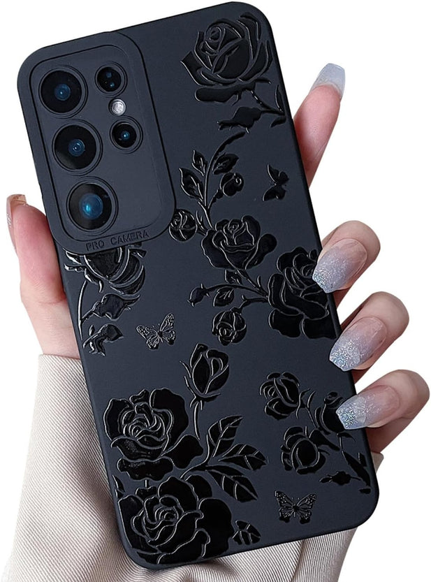Redpepper Galaxy Cases cover Galaxy S25 Plus nera fiori farfalla silicone