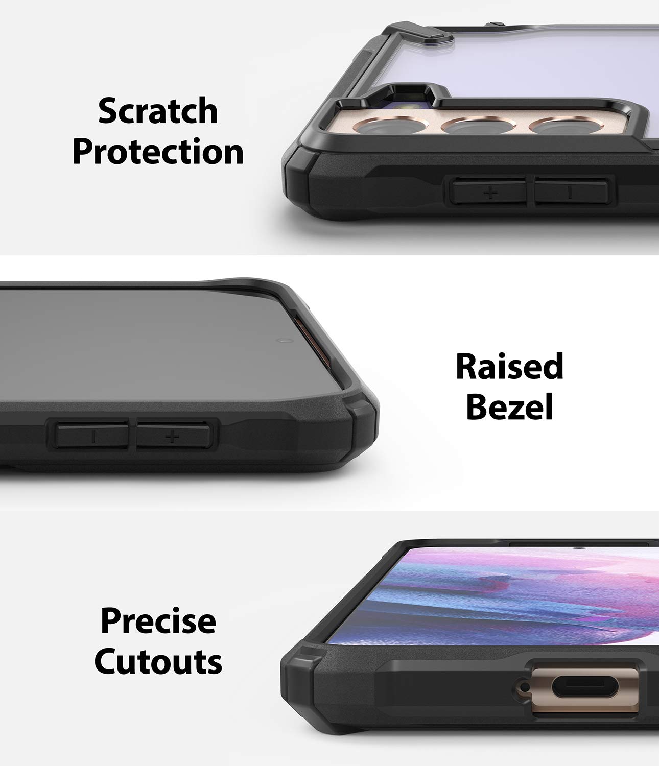Ringke Fusion X Galaxy S21 cover antiurto Black nera