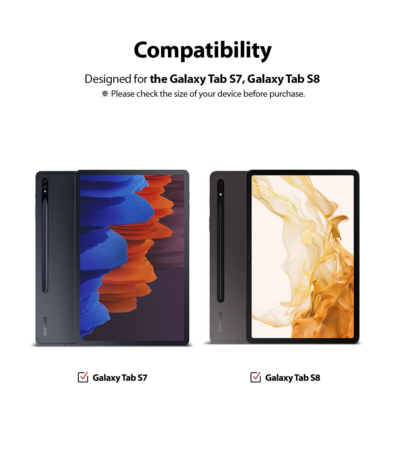 Ringke Fusion cover Galaxy Tab S8 S7 trasparente Clear S Pen