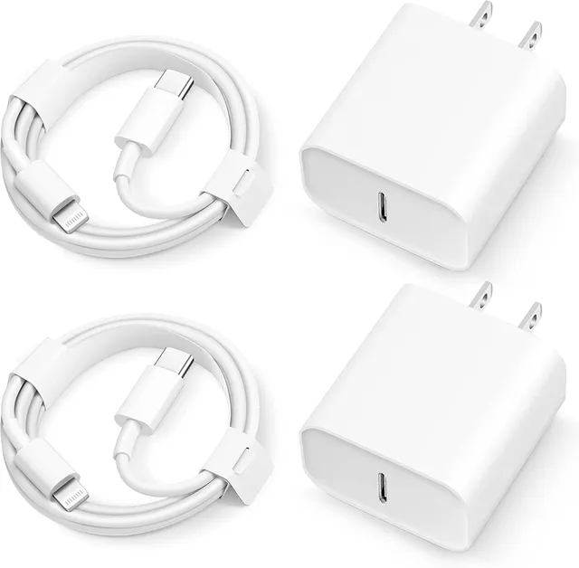 Redpepper 20W Caricabatterie Rapido USB-C 2 Pezzi con Cavo