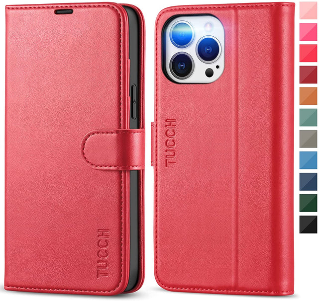 Redpepper iPhone 13 Pro Max Cover Portafoglio Pelle Stand