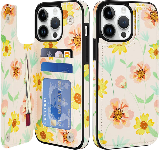 Redpepper iPhone 14 Pro cover portafoglio pelle 3 carte