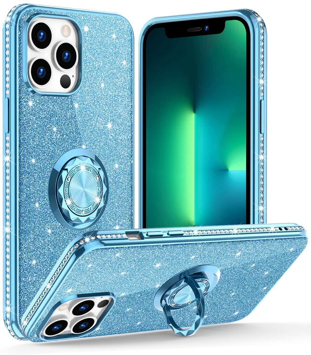 Redpepper iPhone 13 Pro Max cover glitter strass con anello
