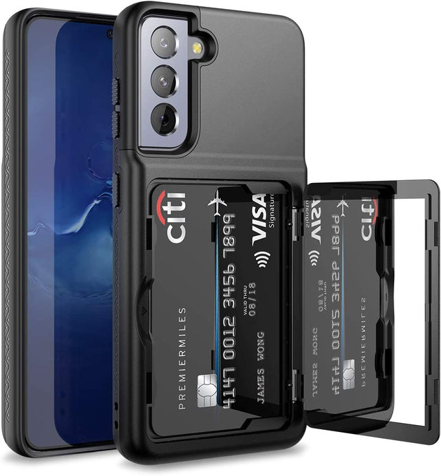 Redpepper Galaxy S21 Cover Wallet Viola Porta Carte Specchio