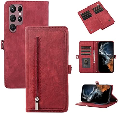 Redpepper S23 Ultra Custodia Portafoglio Pelle 9 Carte