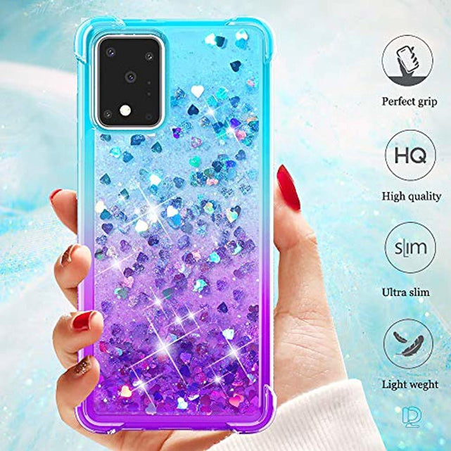 Redpepper Galaxy S20 Ultra Cover Glitter Liquida Teal-Viola TPU