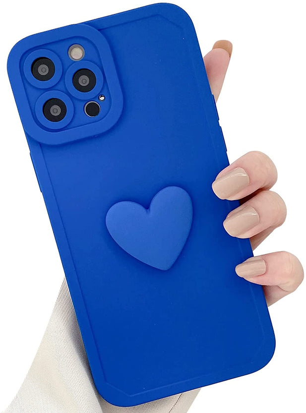 Redpepper iPhone 13 Pro Max cover silicone cuore 3D rosa