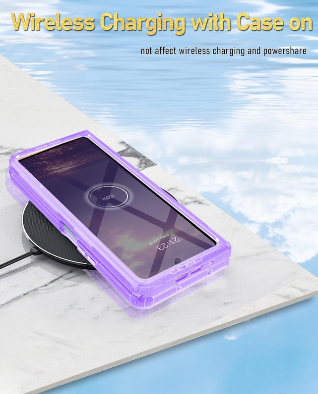 Redpepper Z Fold 5 Cover Marmo Viola 7,6" con Anello