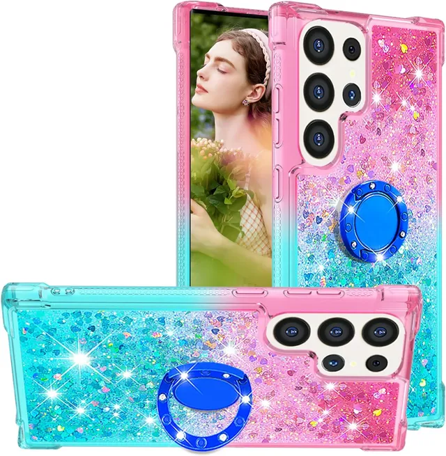 Redpepper Galaxy S25 Plus cover glitter liquida rosa