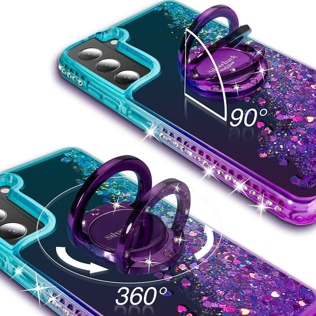 Redpepper Galaxy S23 custodia glitter liquida con anello