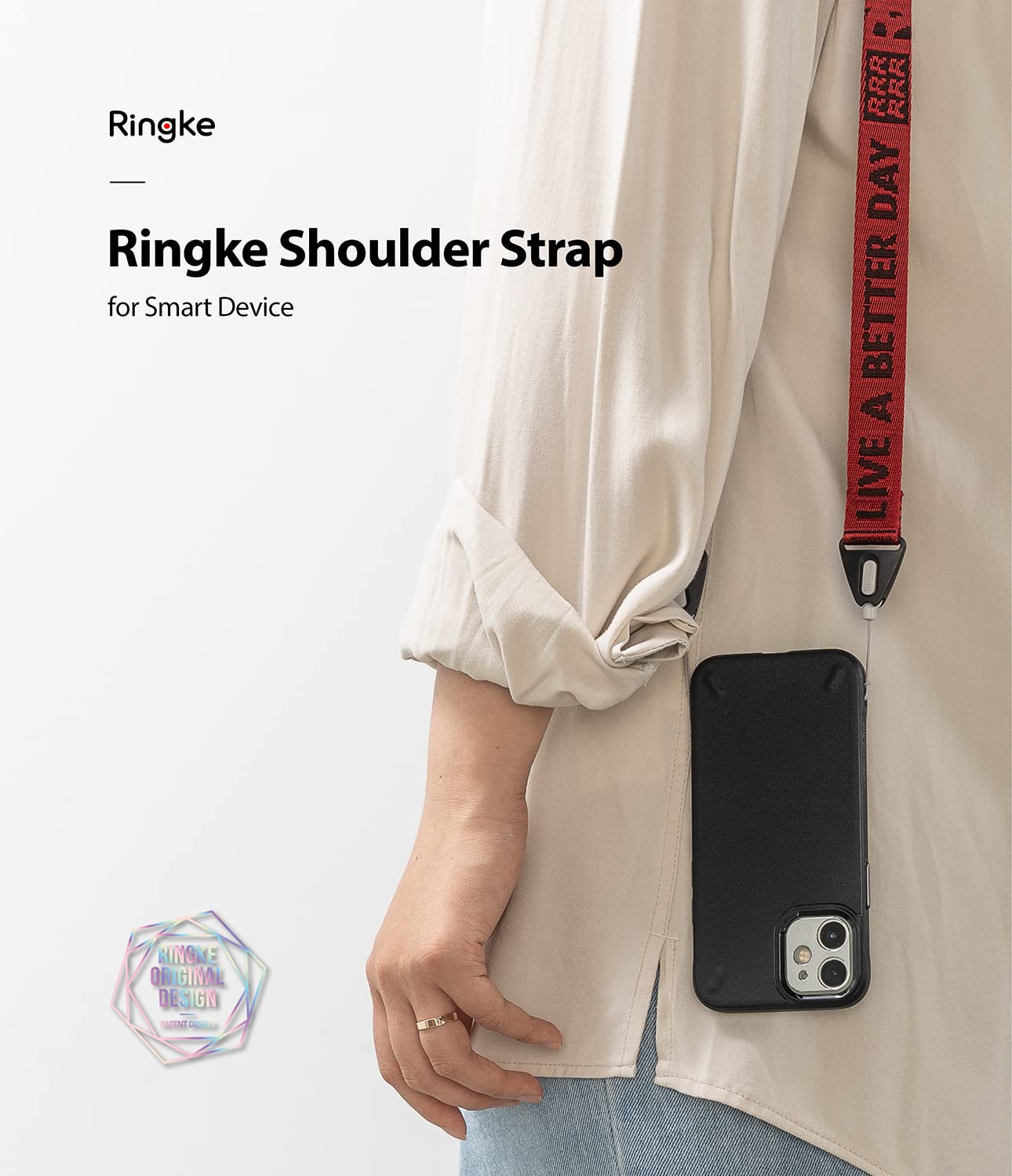Ringke Strap Ticket Band 2 Red tracolla nylon regolabile rossa