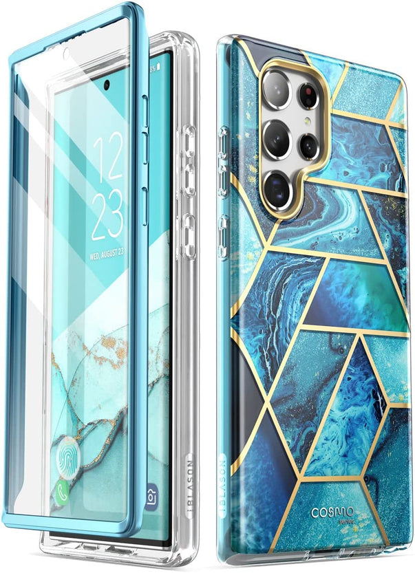 Redpepper Galaxy Cases custodia Galaxy S22 Ultra blu con pellicola integrata