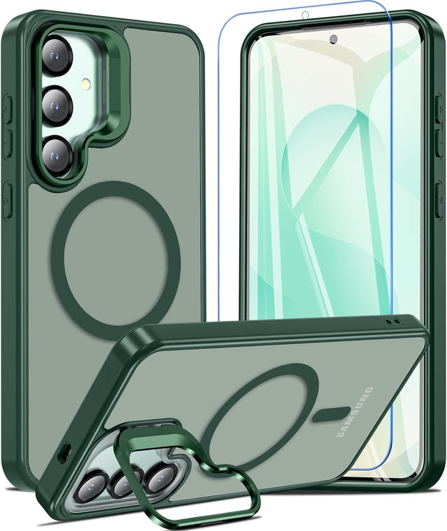 Redpepper Galaxy S25 Plus Cover Magnetica Nero Opaco con Vetro