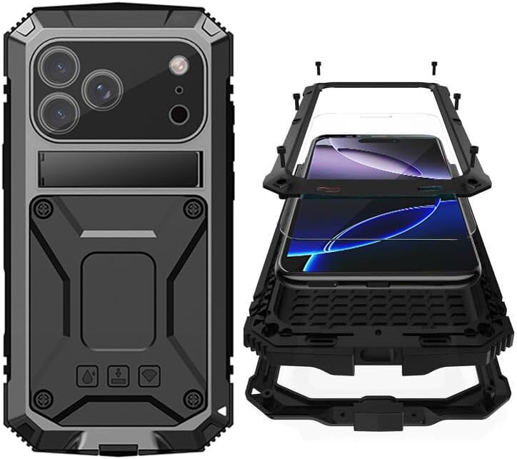 Redpepper iPhone 18 Pro Max Custodia Metallo con Stand Integrale