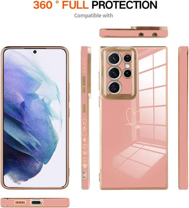 Redpepper Galaxy S21 Ultra Cover Rosa Placcata TPU
