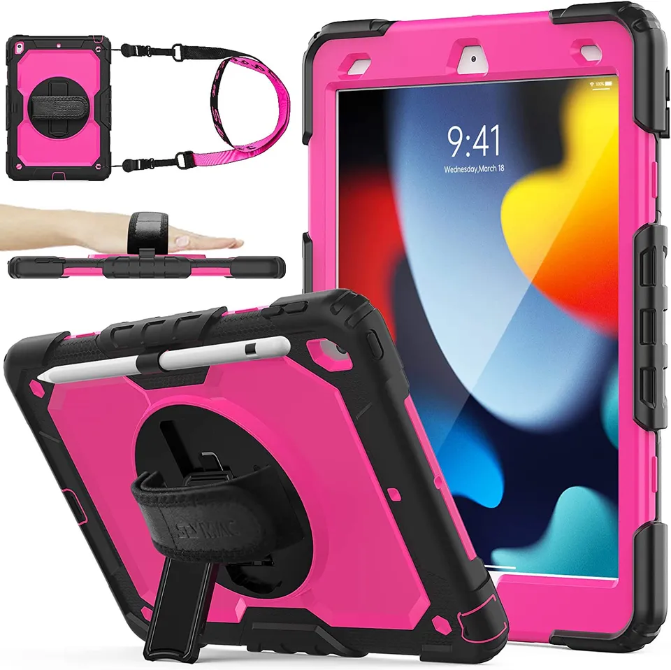 Redpepper iPad 10.2 Cover 9/8/7 gen nera con pellicola
