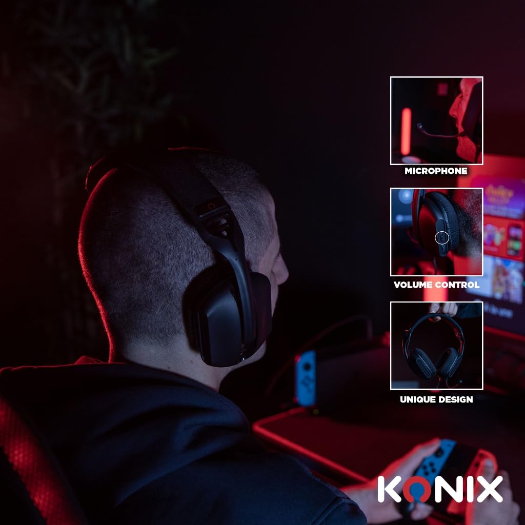 Konix Skylite cuffie gaming Switch nere jack 40 mm microfono