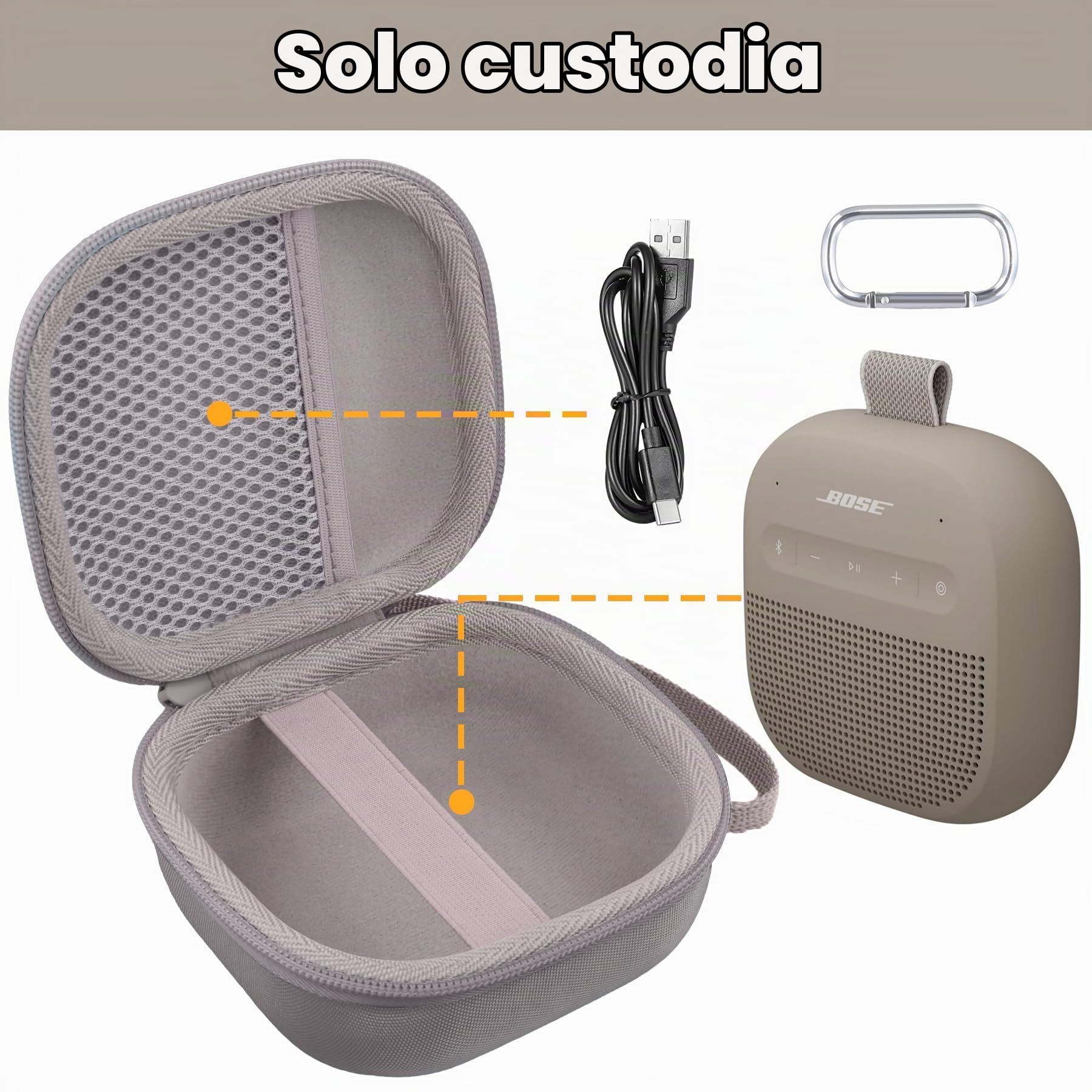 Aenllosi Speaker Case Bose SoundLink Micro 2 custodia sabbia EVA