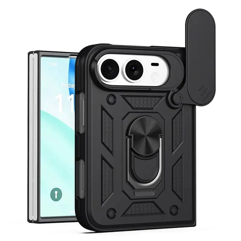 Redpepper iPhone Fold Cover Nera con Sportello e Stand