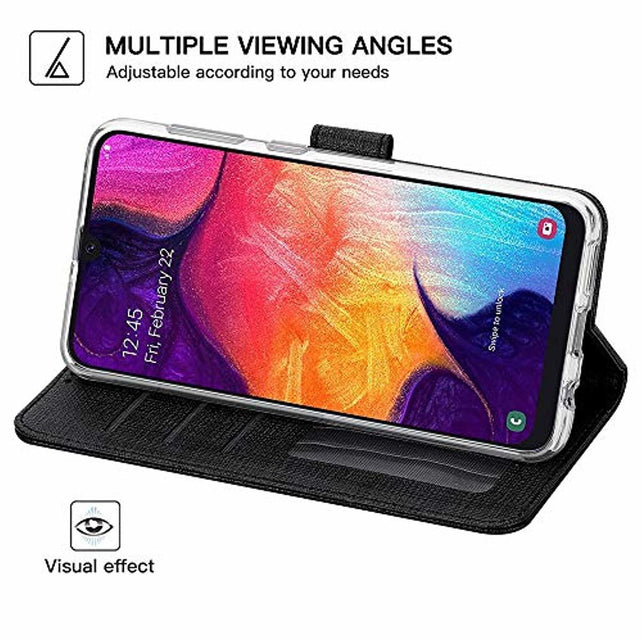 Redpepper Galaxy A70 Custodia Portafoglio Nera con Stand