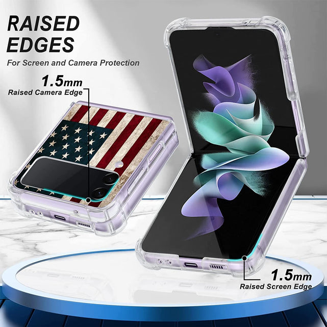 Redpepper Z Flip 4 Custodia Bumper Cover Bandiera USA